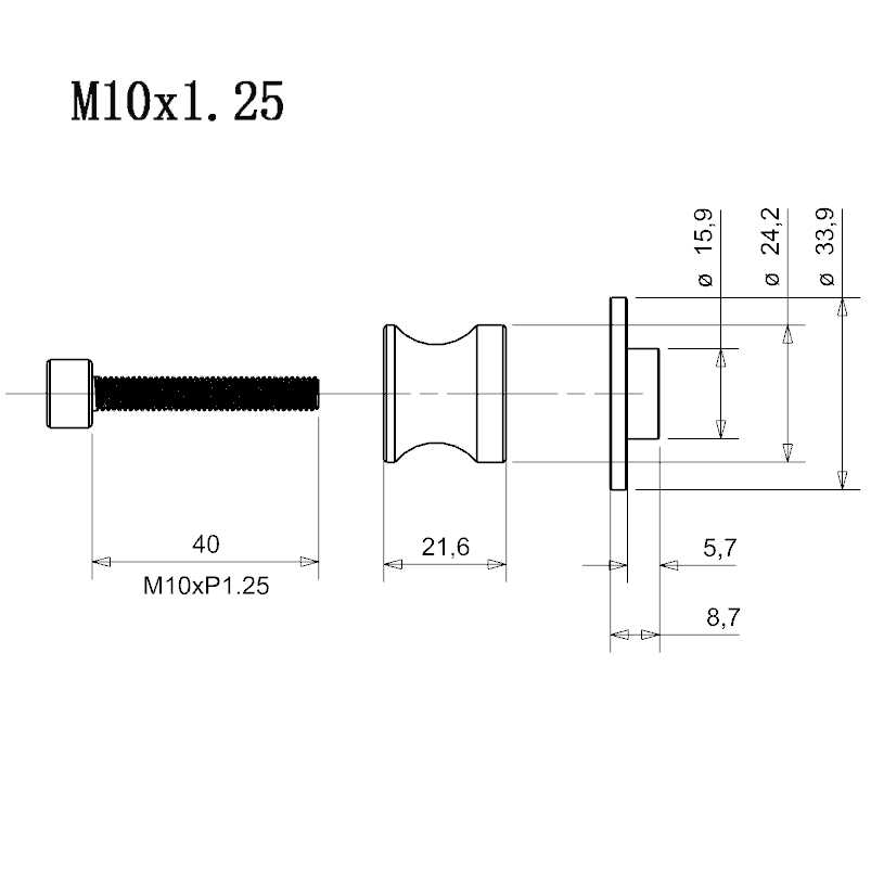 M10x1.25 Swingarm Spools Sliders Bolts For Kawasaki ZX-6R ZX-9R ZX
